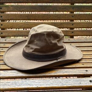 Bounty Hunter Hats waxed canvas wide brim cowboy western cap with drawstring